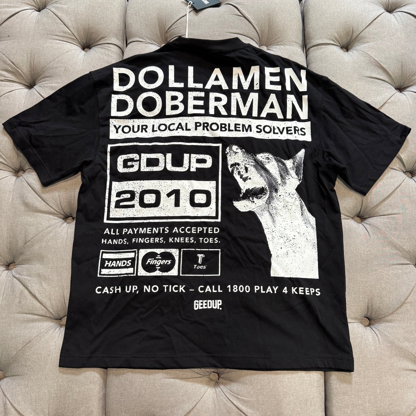 Geedup Cash Up No Tick T-Shirt 'Black White' (Brand New)