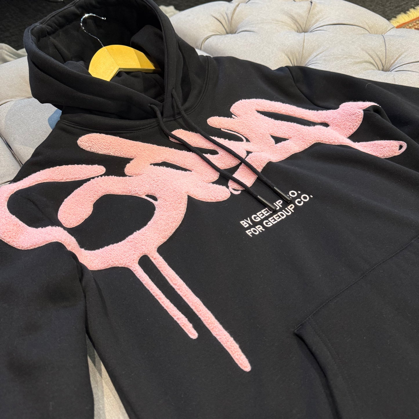 Geedup Handstyle Hoodie 'Black Pink' (Second hand)