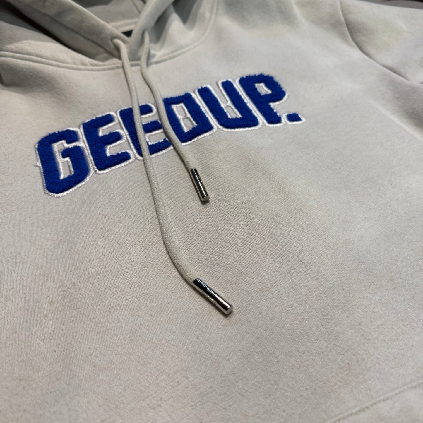 Geedup Play For Keeps Hoodie 'White Marle Blue' (Second hand)
