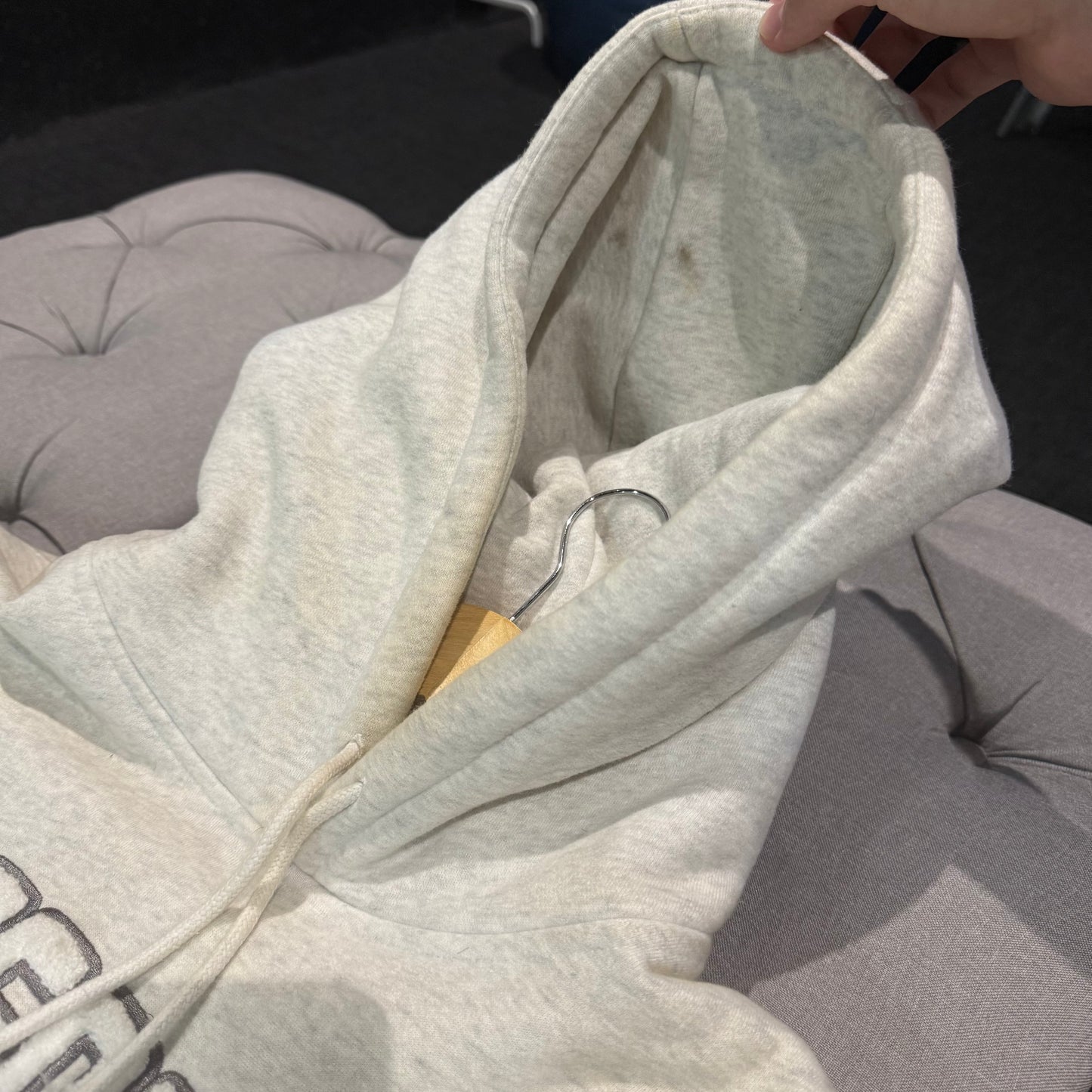 Geedup Play For Keeps Hoodie 'Off White/Marle Grey' (Second hand)