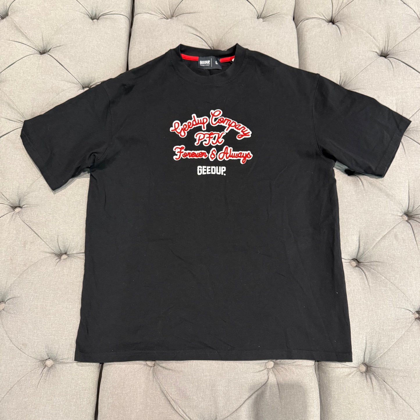 Geedup Forever And Always T-shirt 'Black Red' (Second hand)