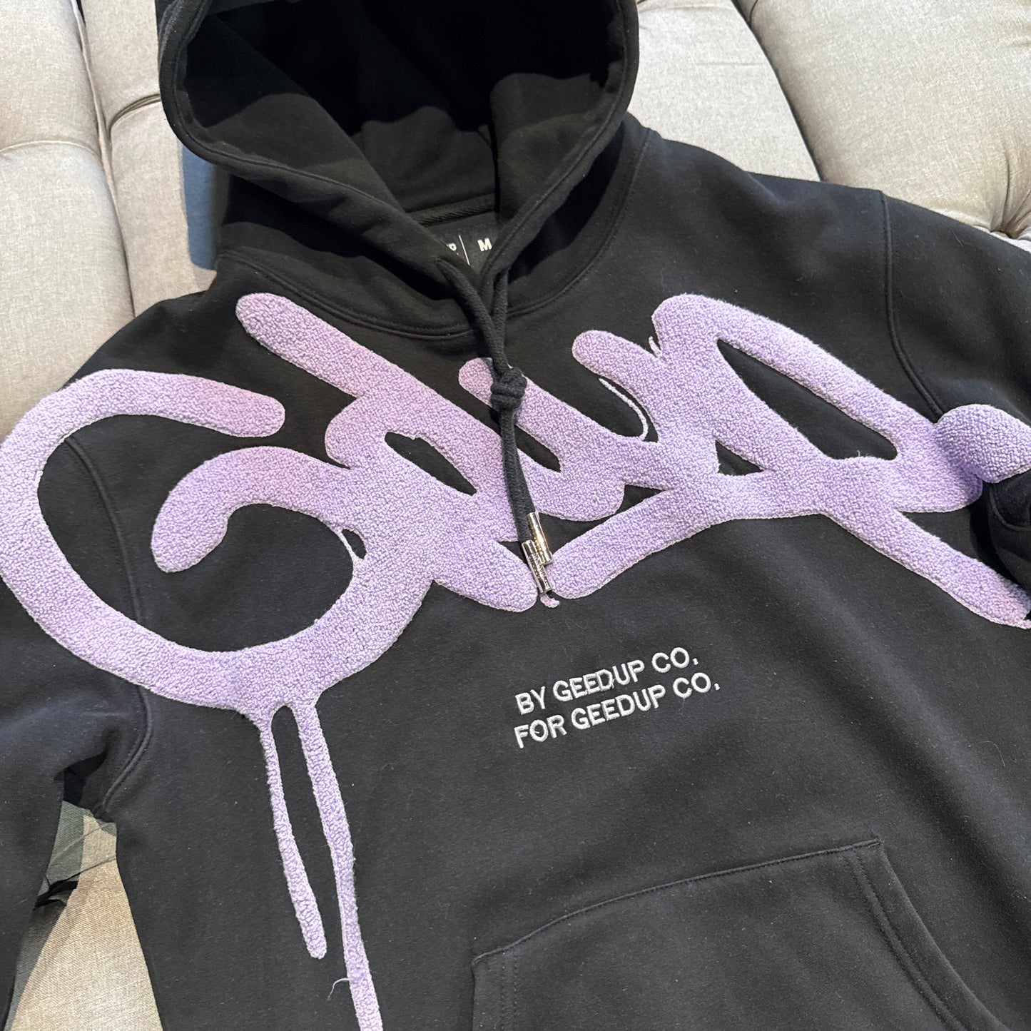 Geedup Handstyle Hoodie 'Black Lavender Purple' (Second hand)