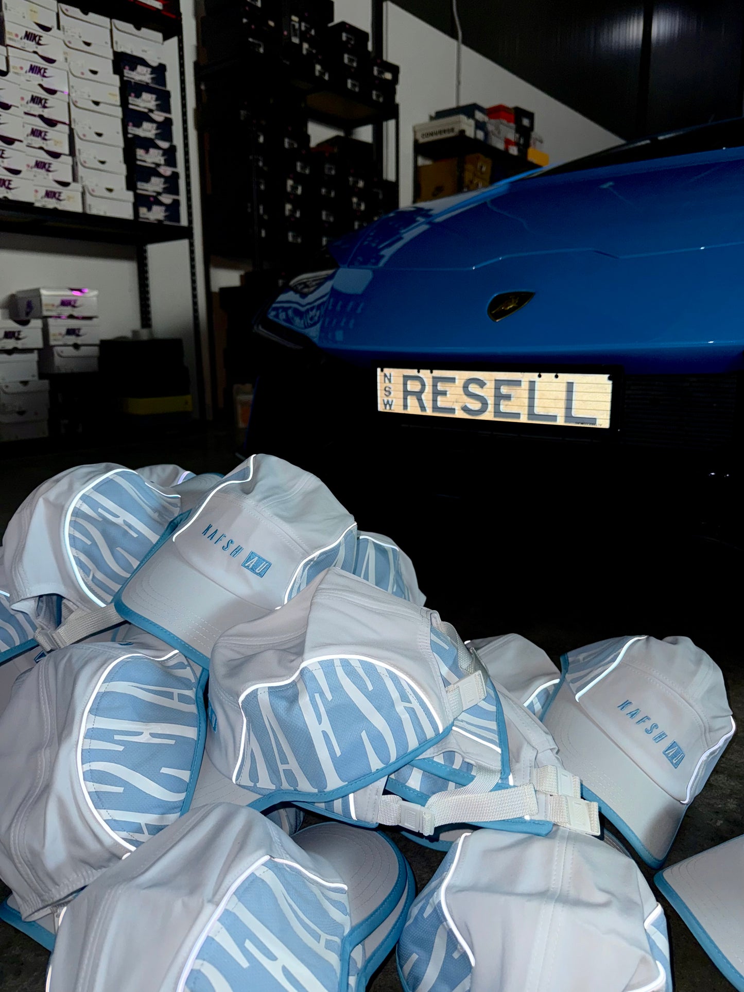 THE KAFSH HAT 'BABY BLUE/WHITE/REFLECTIVE'