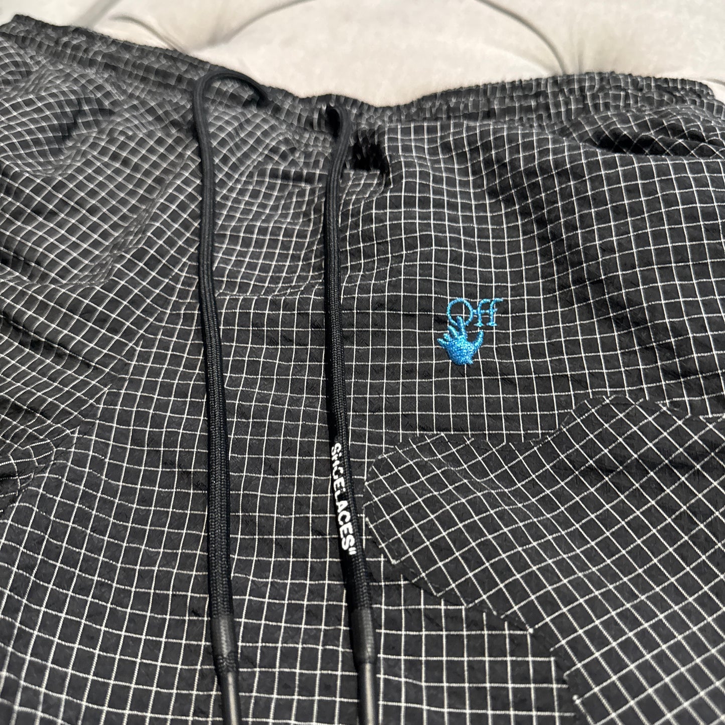 Nike x Off-White Grid-Pattern Woven Shorts 'Black Blue' (Second Hand)
