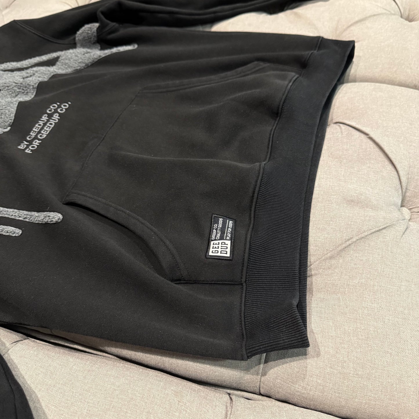 Geedup Handstyle Hoodie 'Black Grey' (Second hand)