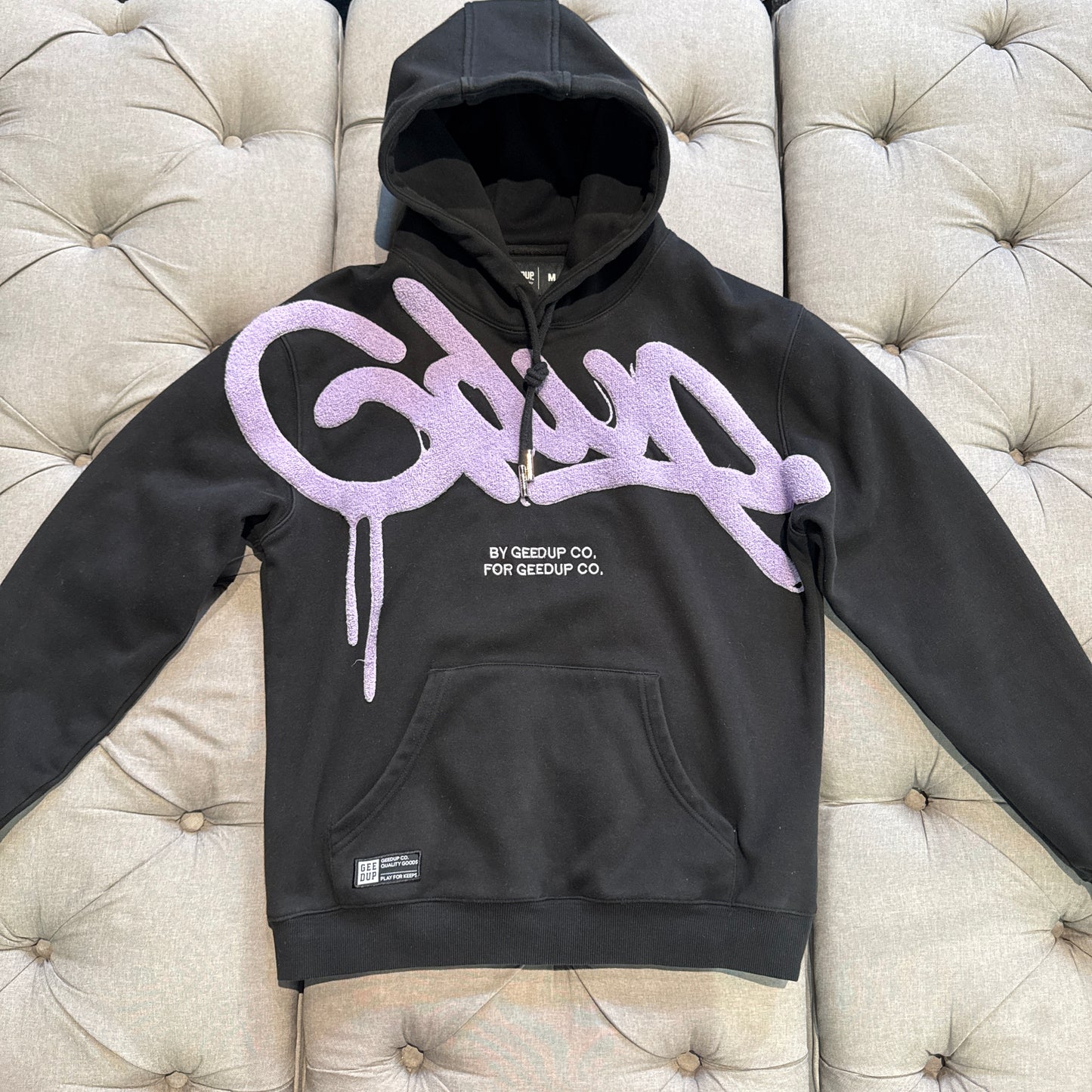 Geedup Handstyle Hoodie 'Black Lavender Purple' (Second hand)