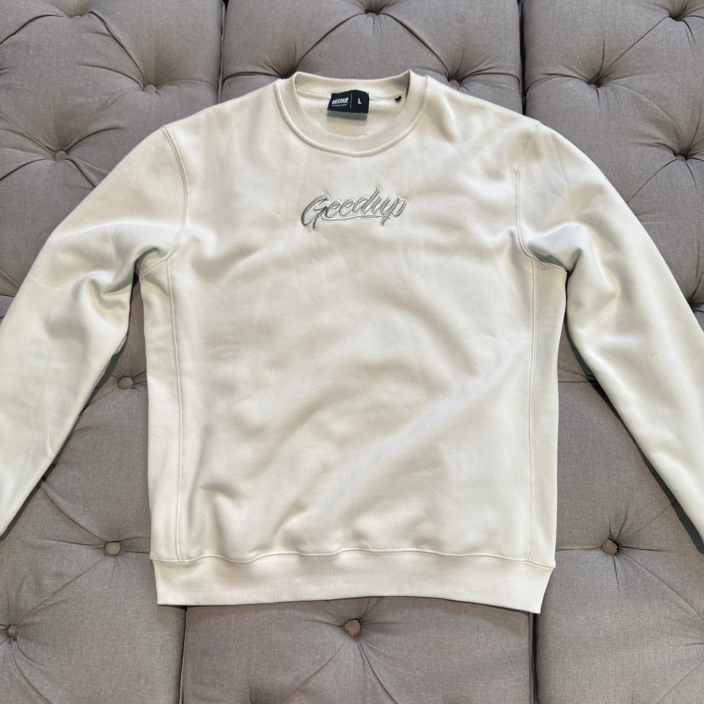 Geedup OS Script Crewneck 'Grey' (Second hand)
