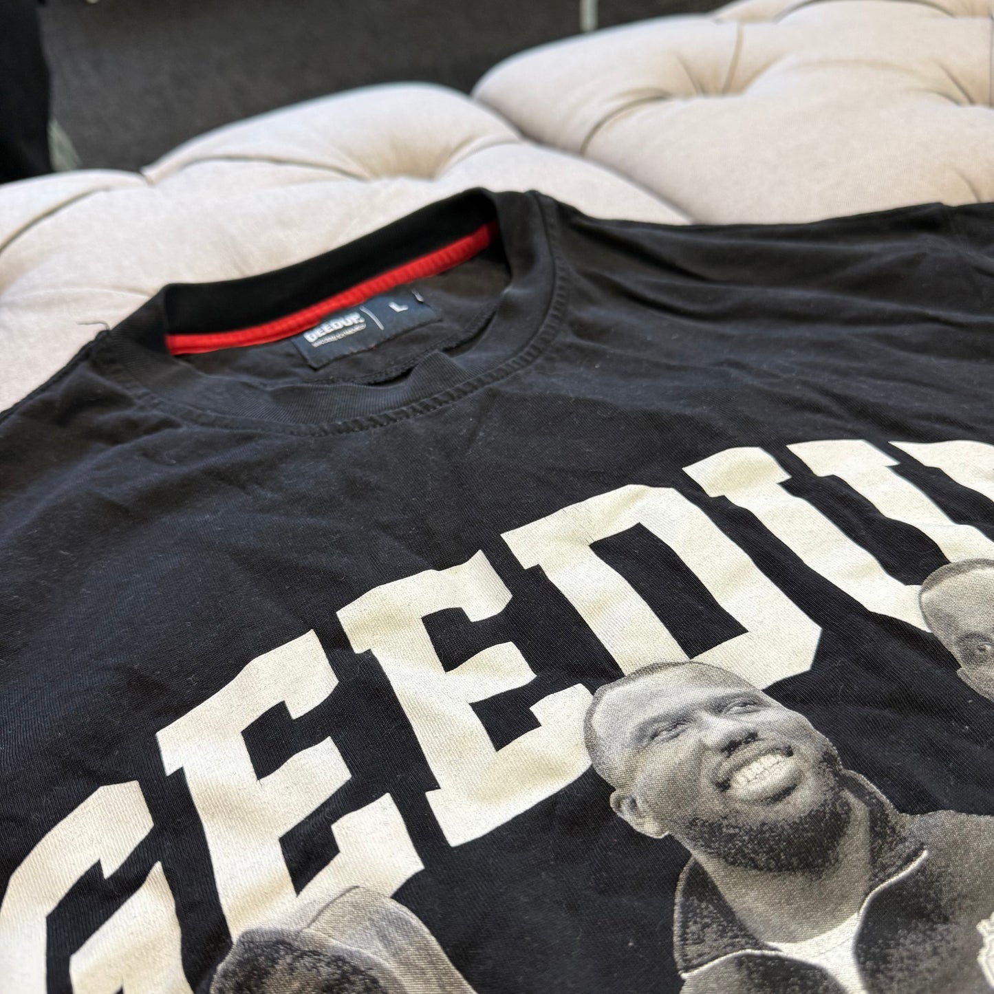 Geedup X Spotify A1 Headie One RV Abra Cadabra T-shirt 'Black Red' (Second hand)