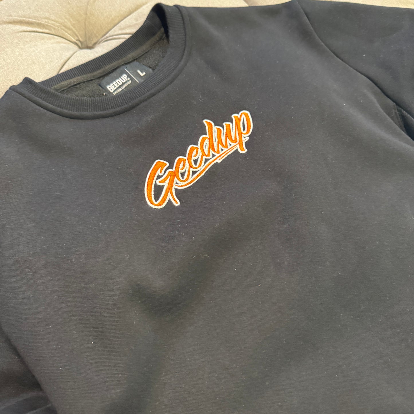 Geedup OS Script Crewneck 'Black Orange' (Second hand)