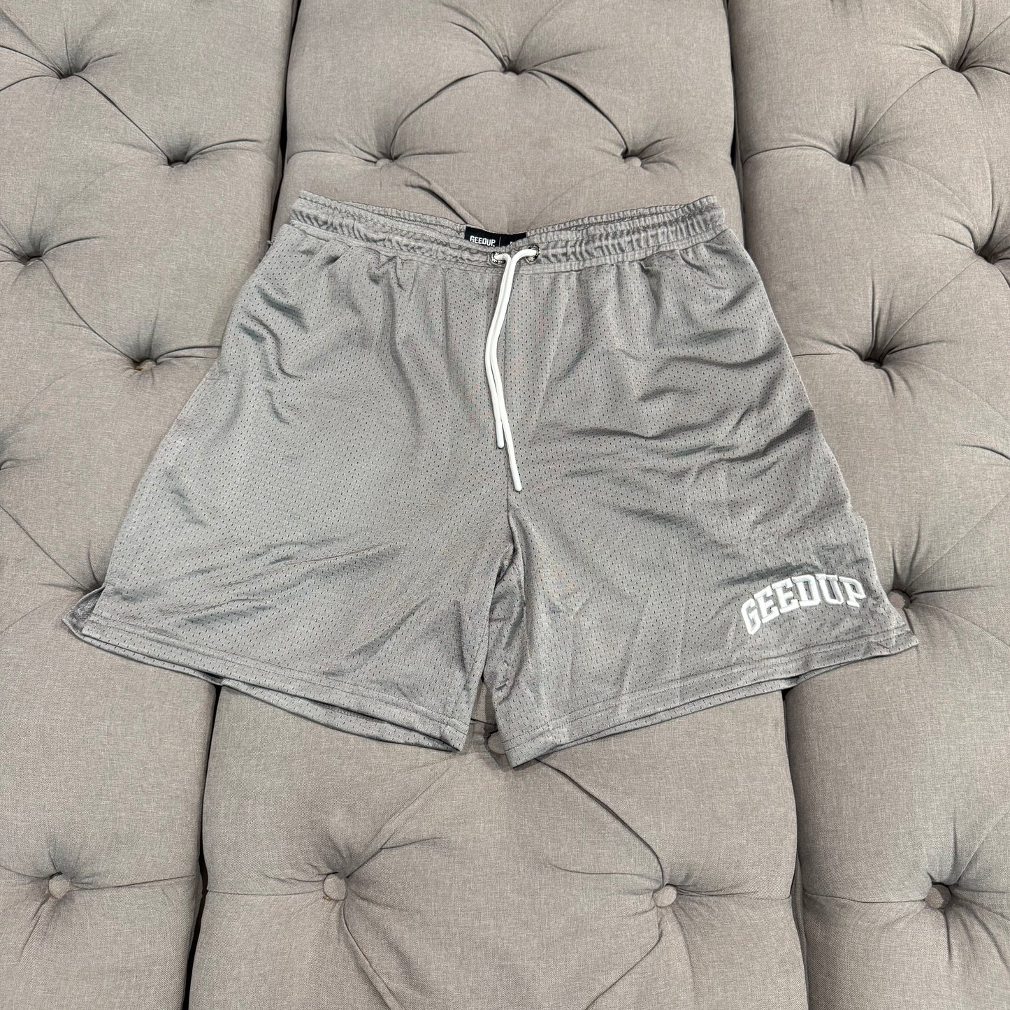 Geedup Small Logo Mesh Shorts 'Grey' (Second hand)