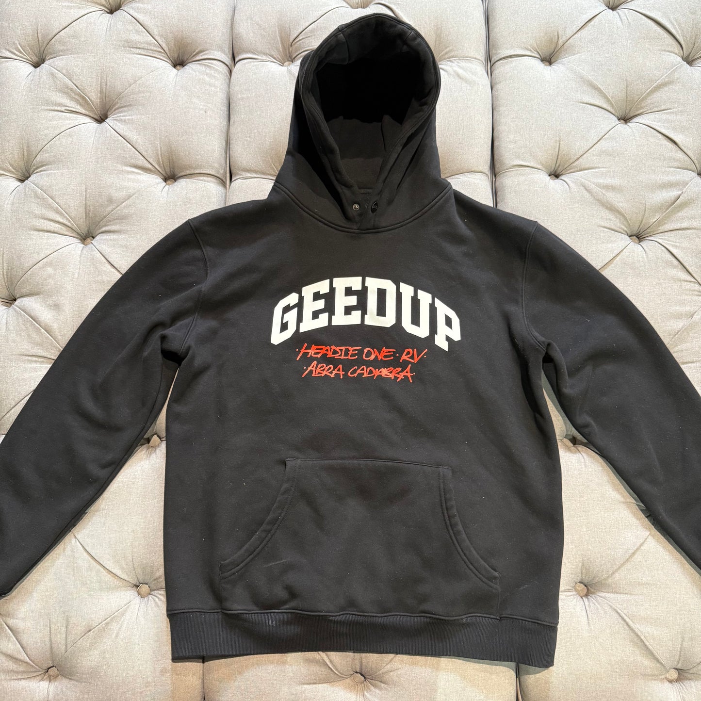 Geedup X Spotify A1 Headie One RV Abra Cadabra Hoodie 'Black Red' (Second hand)