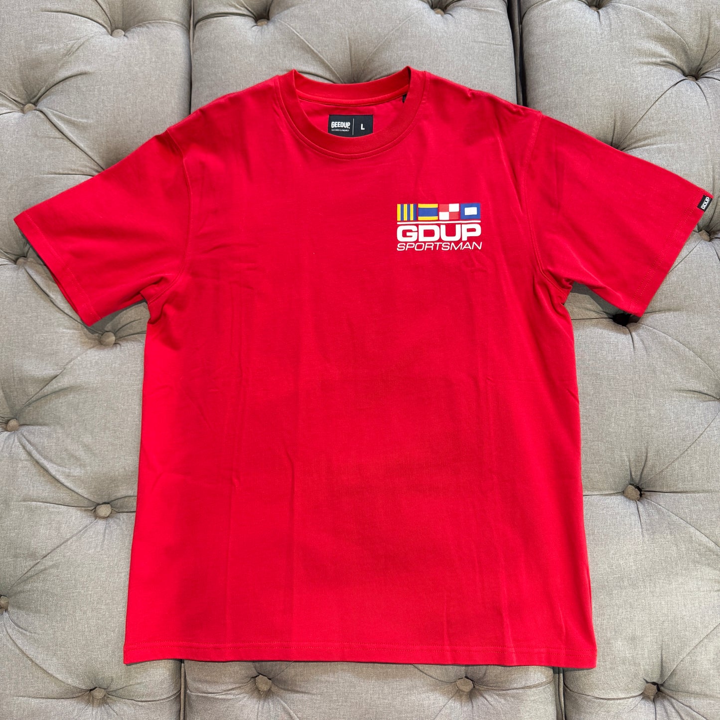 Geedup Sportsman Flag T-Shirt 'Red' (Second hand)