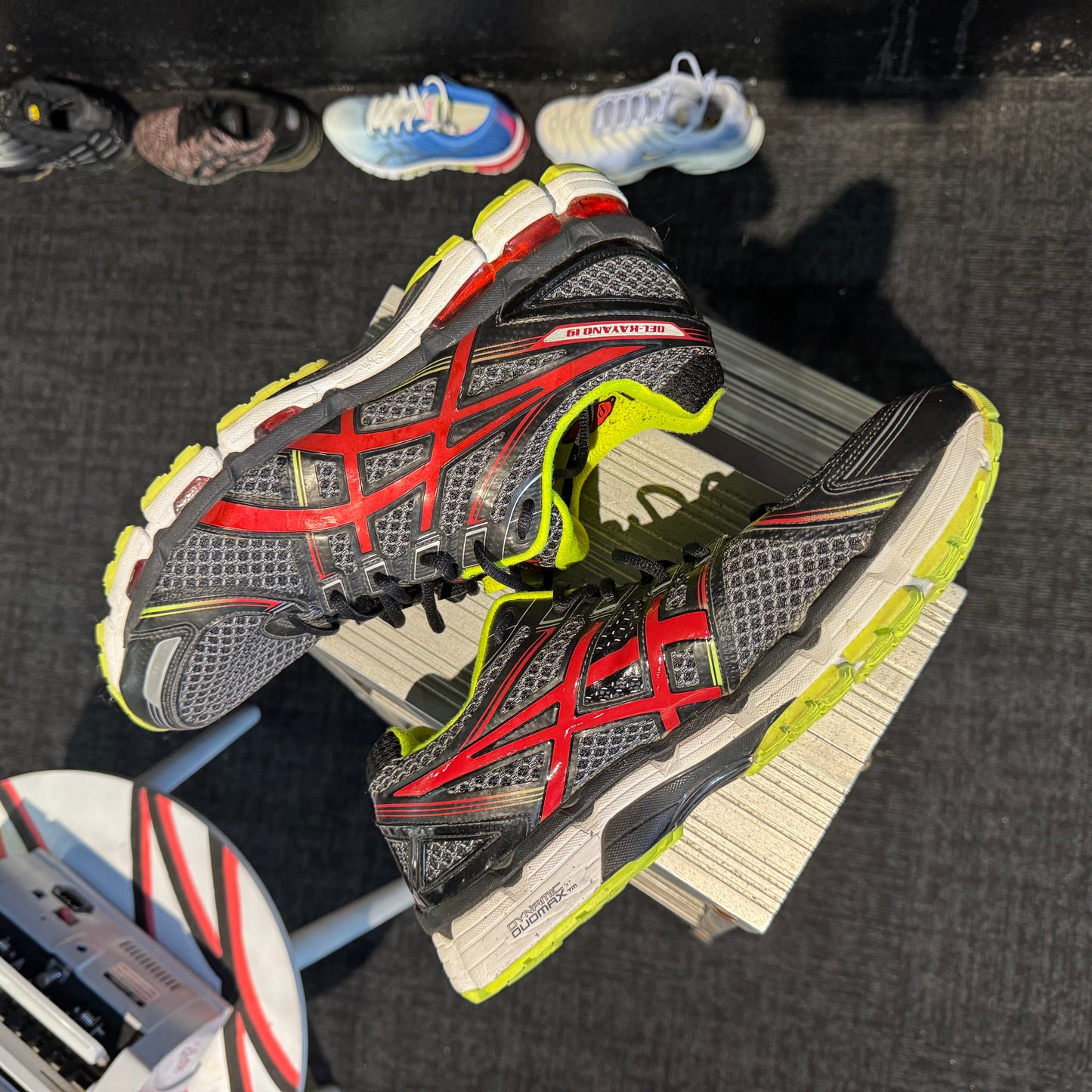 Asics Gel Kayano 19 'Black Grey Red Neon' (Second hand)