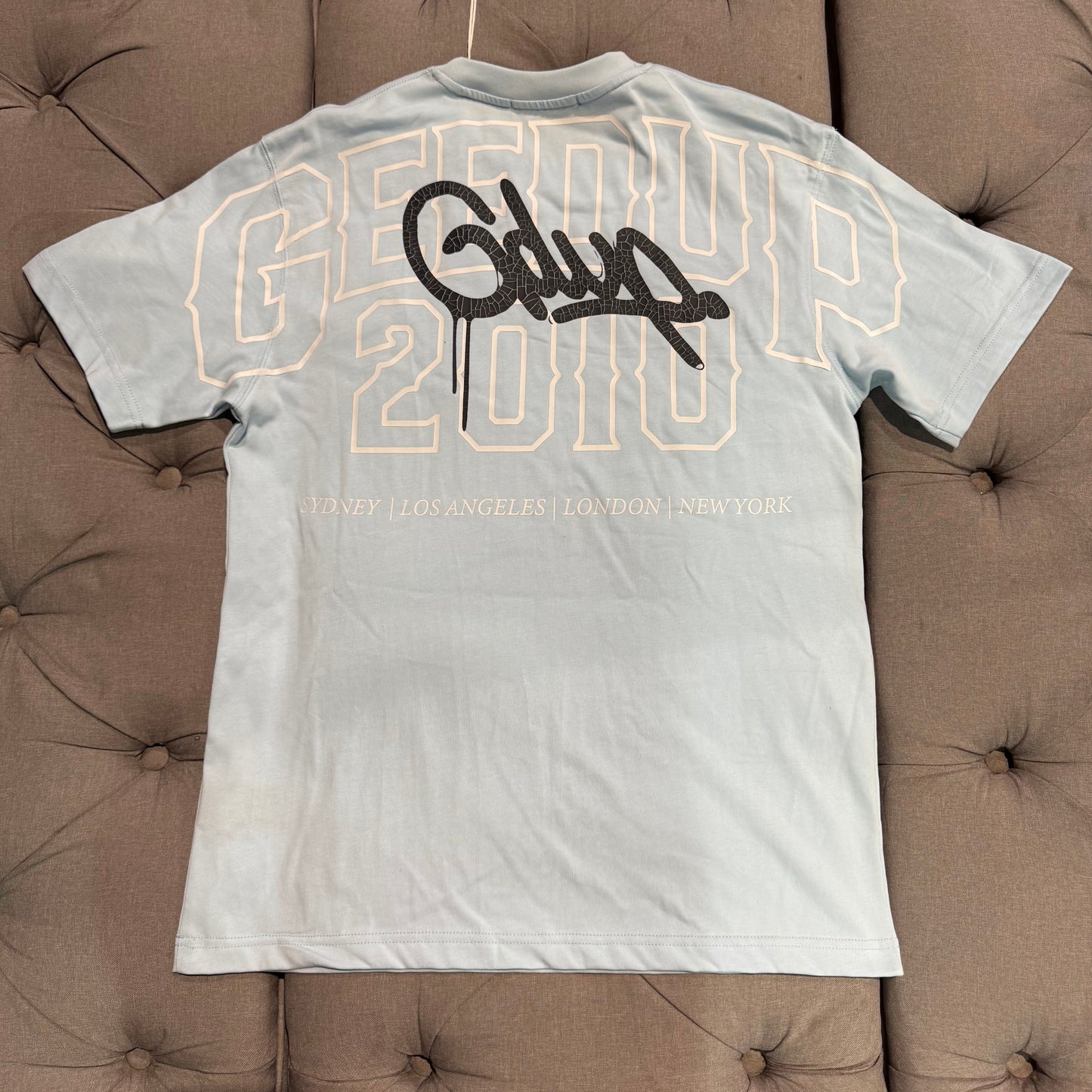 Geedup Since 2010 Handstyle T-shirt 'Baby Blue' (Brand New)