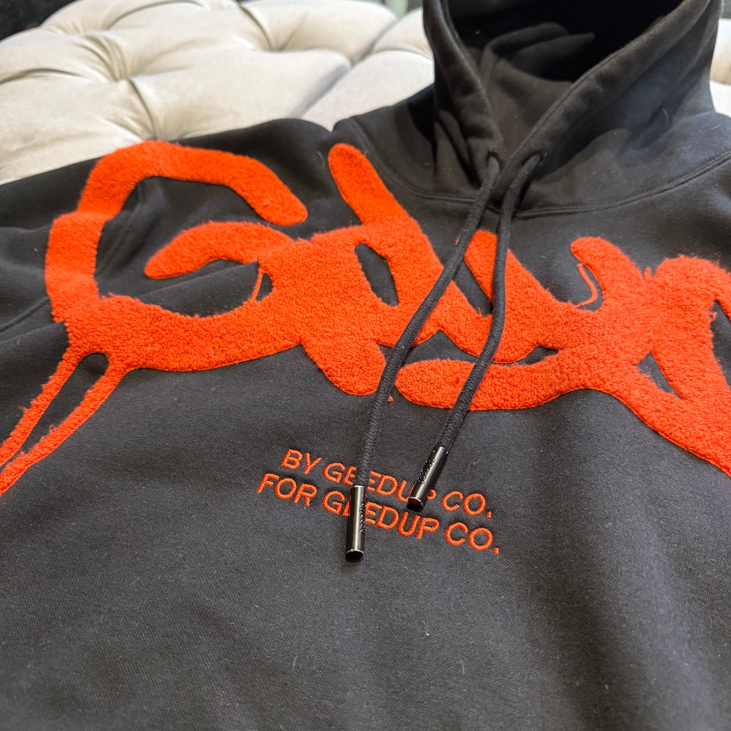 Geedup Handstyle Hoodie 'Black Burnt Orange' (Second hand)
