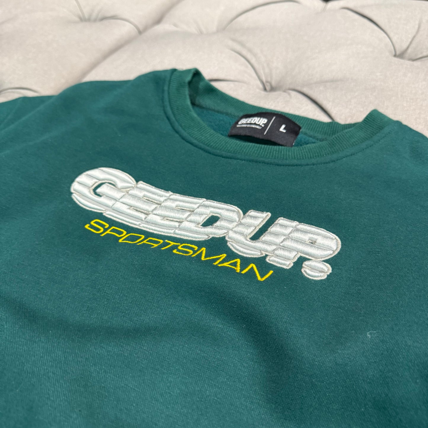 Geedup Sportsman Crewneck 'Pine Green Yellow' (Second hand)