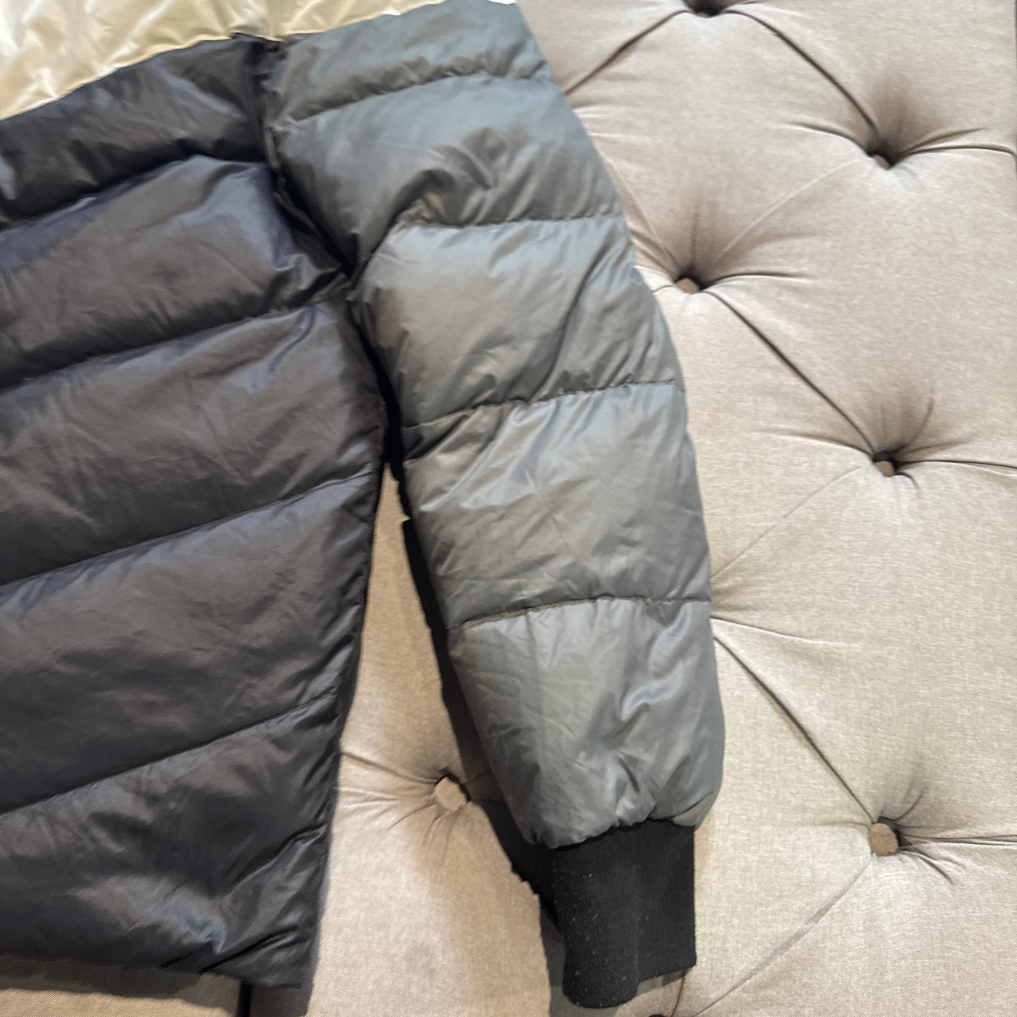 Geedup Reversible Puffer Jacket 'Blue Black / White Grey' (Second hand)