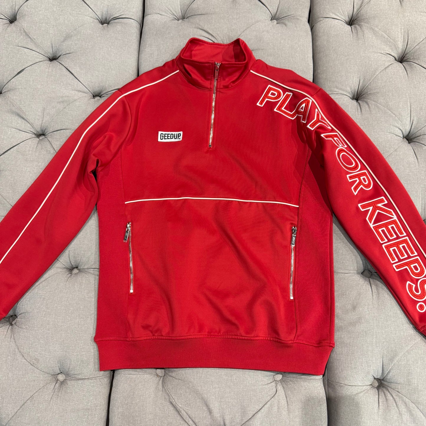 Geedup Play For Keeps Quarter Zip 'Red' (Second hand)