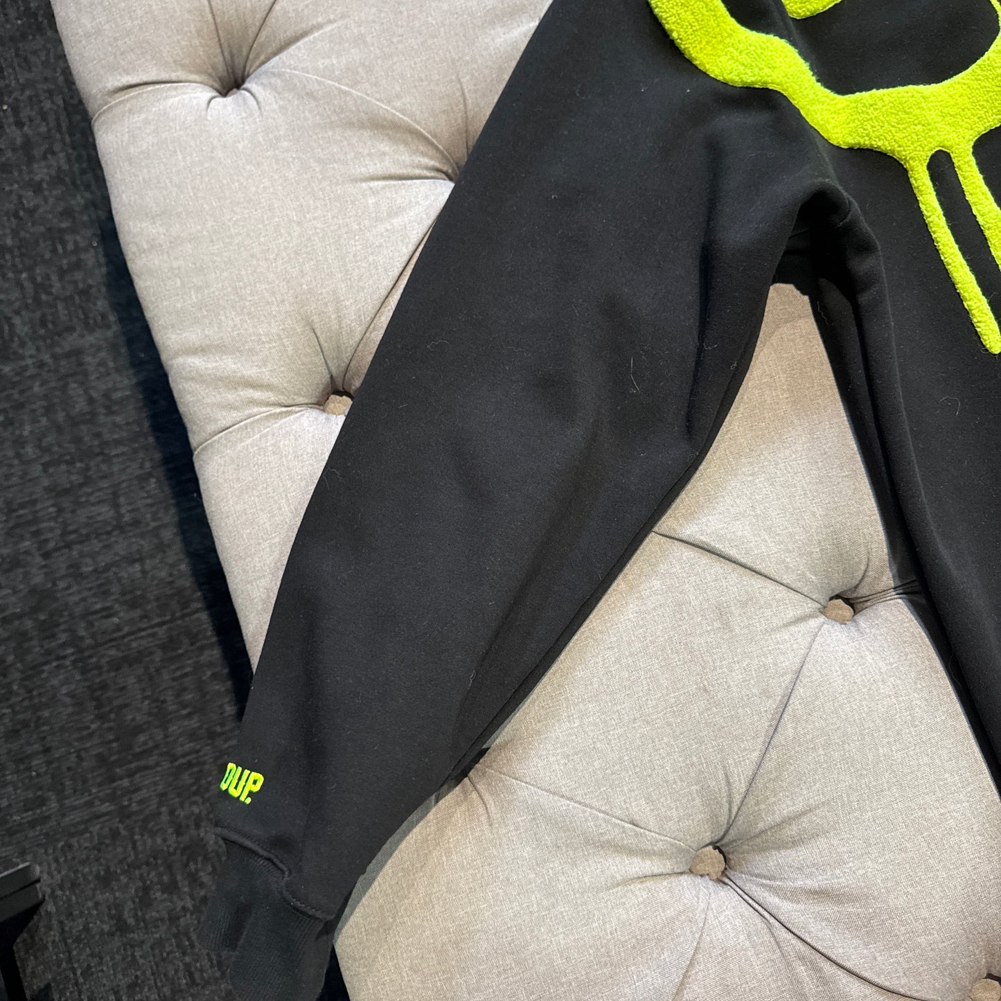 Geedup Handstyle Hoodie 'Black Neon Green' (Second hand)