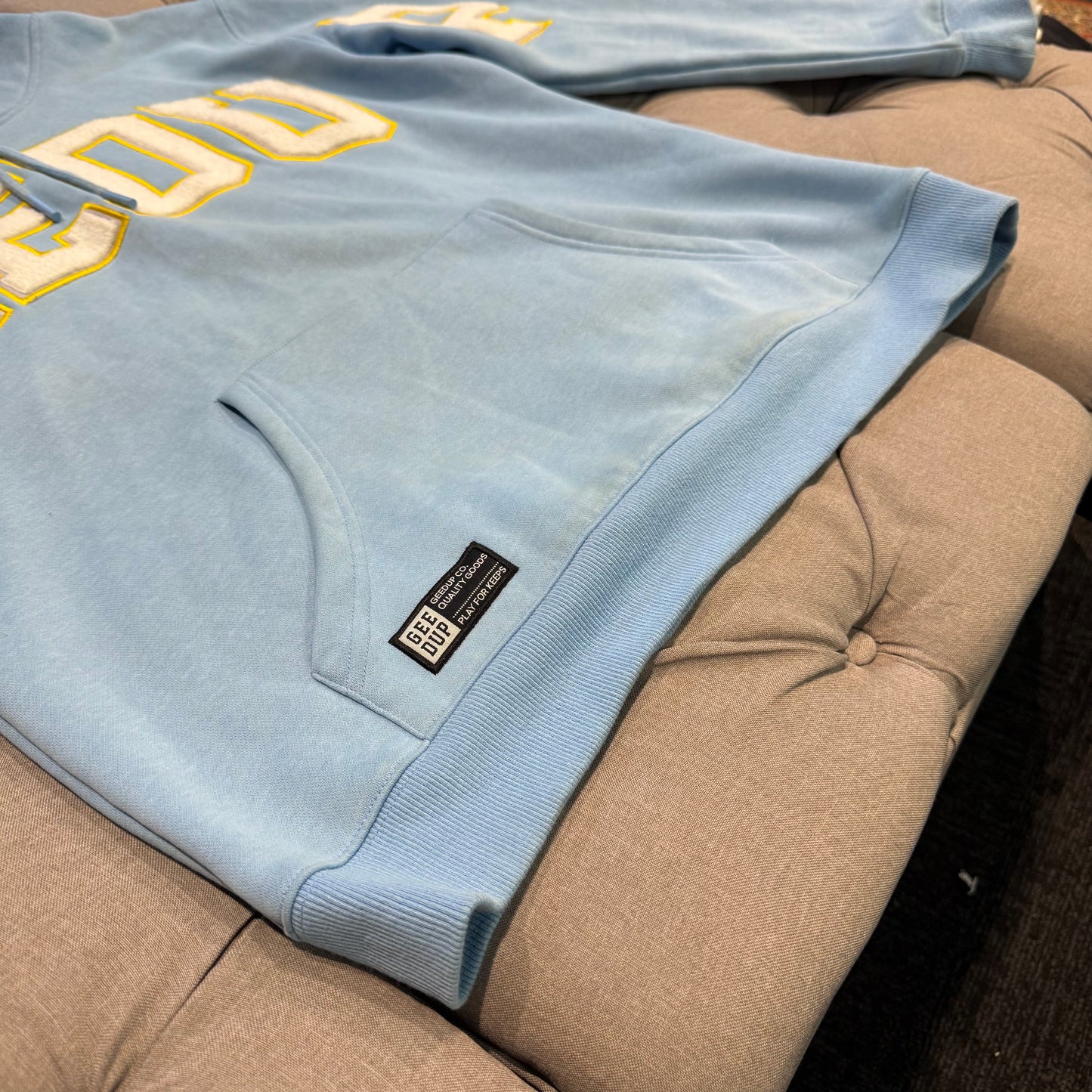 Geedup Team Logo Hoodie 'Sky Blue Yellow' (Second hand)