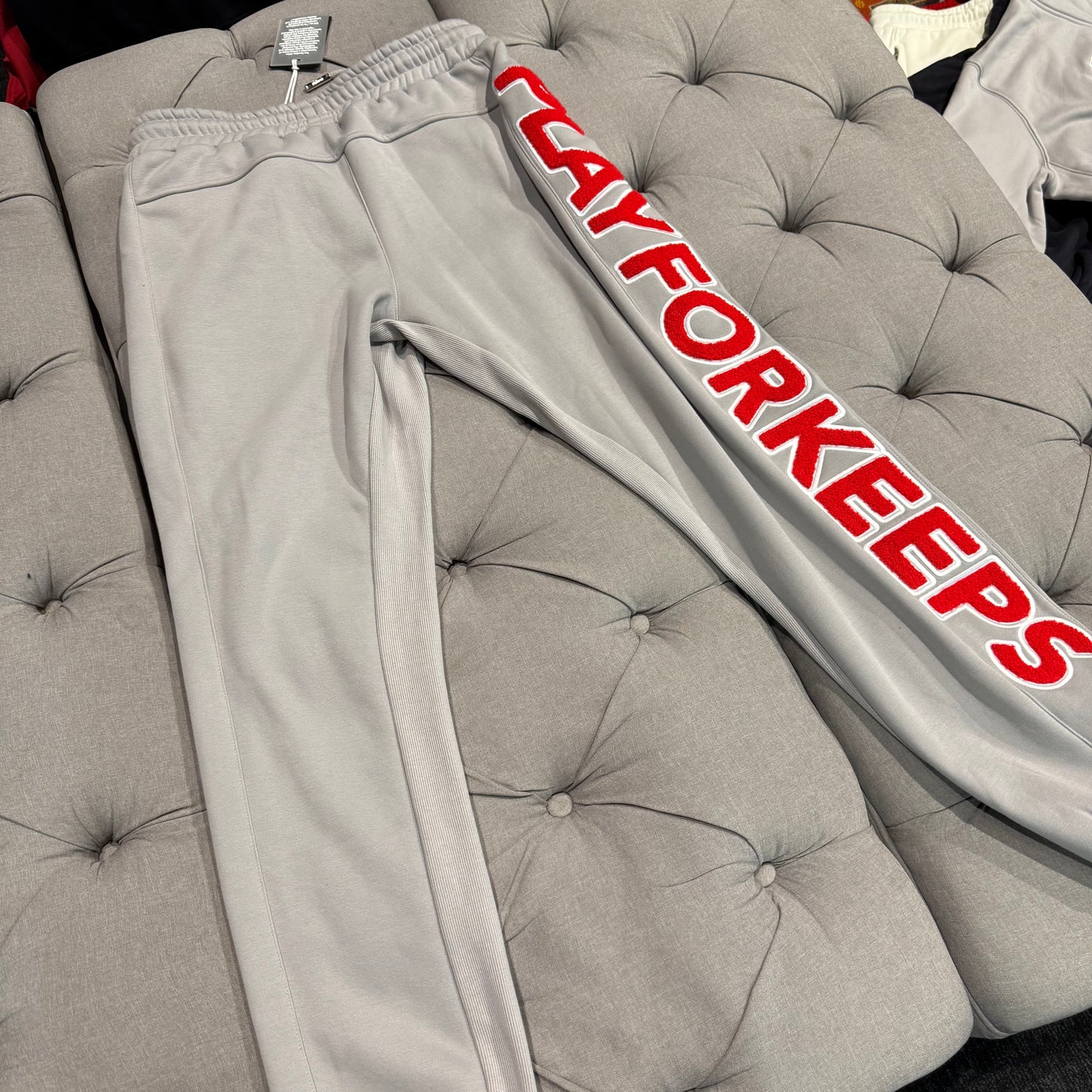 Geedup Play For Keeps Track Pants 'Grey Red' (Second hand)