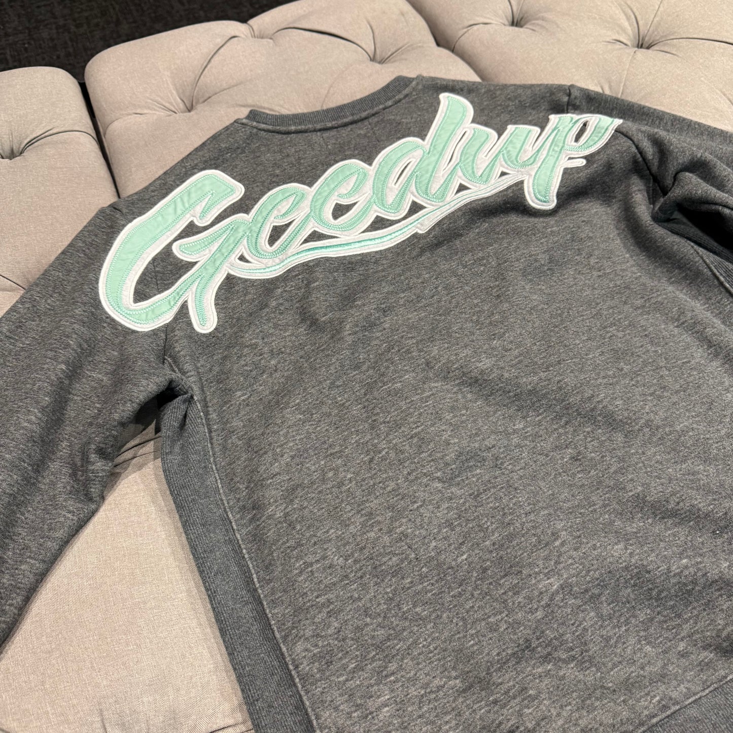 Geedup OS Script Crewneck 'Grey Teal' (Second hand)