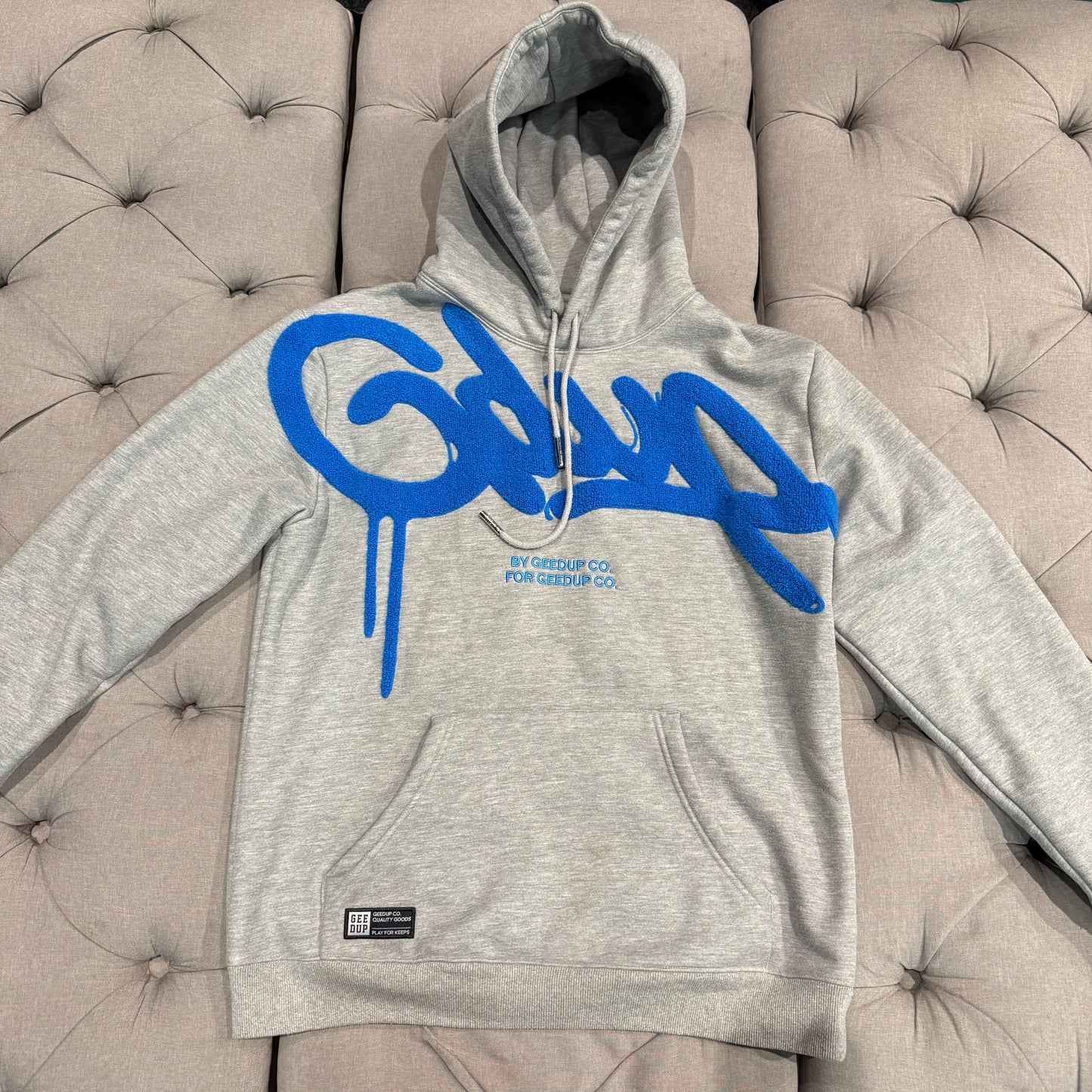 Geedup Handstyle Hoodie 'Grey Blue' (Second hand)