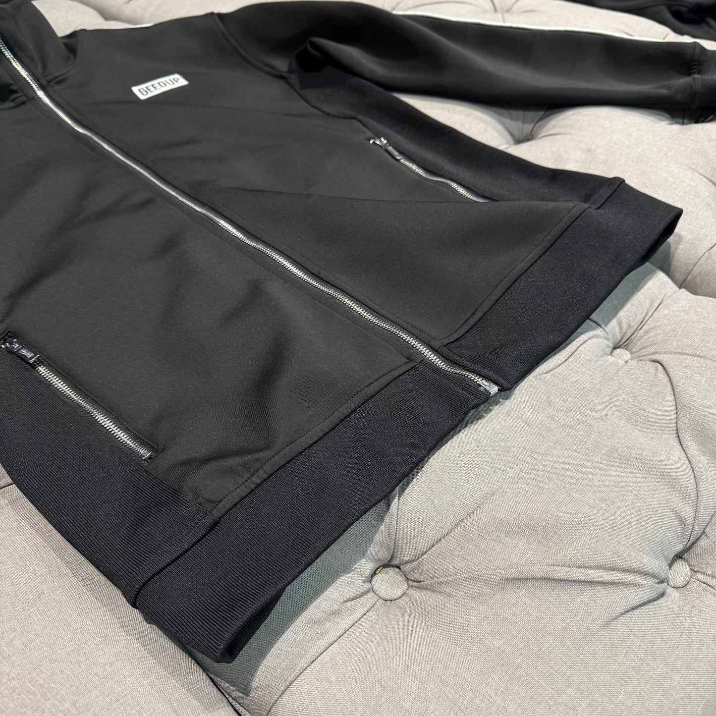 Geedup Play For Keeps Zip-Up Track Jacket ‘Black Baby Blue’ (Second hand)