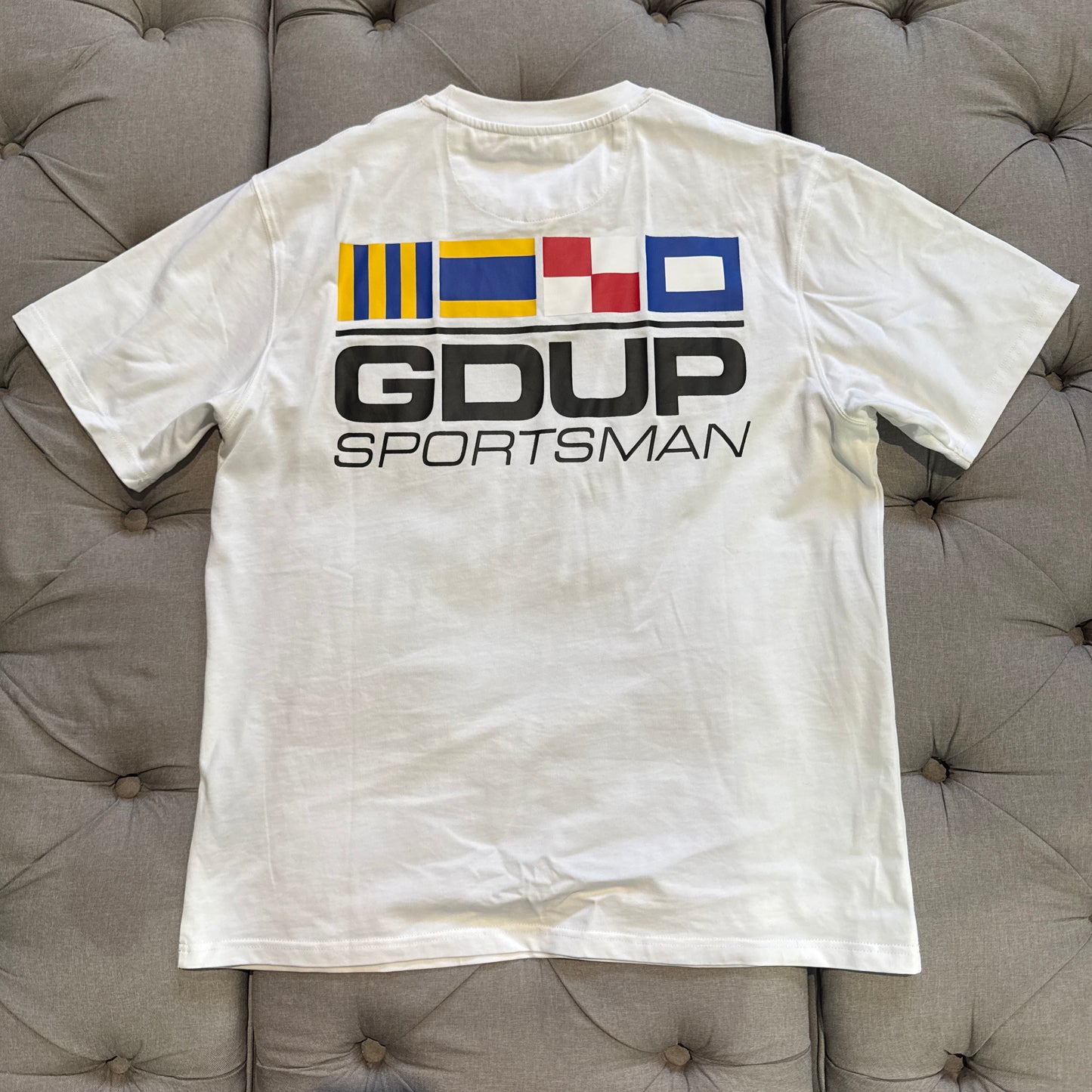 Geedup Sportsman Flag T-Shirt 'White' (Second hand)