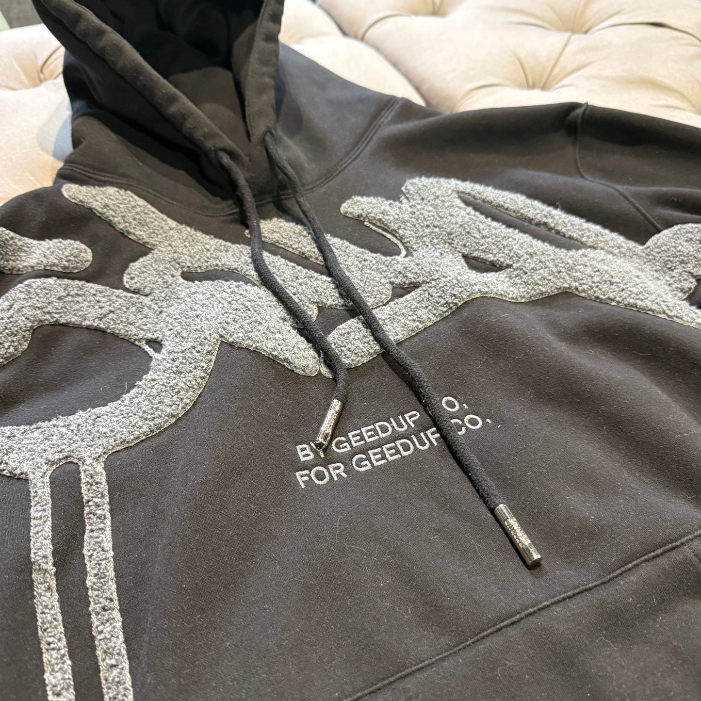 Geedup Handstyle Hoodie 'Black Grey' (Second hand)