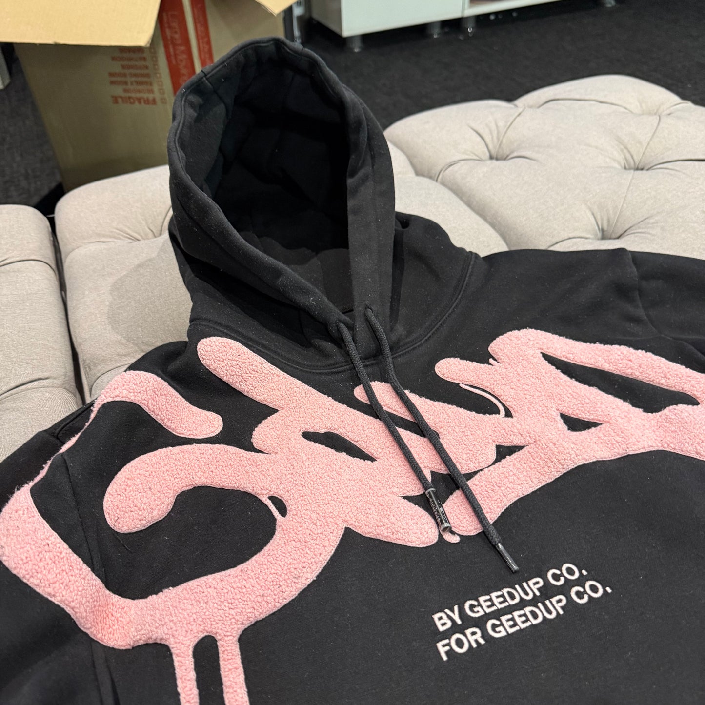 Geedup Handstyle Hoodie 'Black Pink' (Second hand)