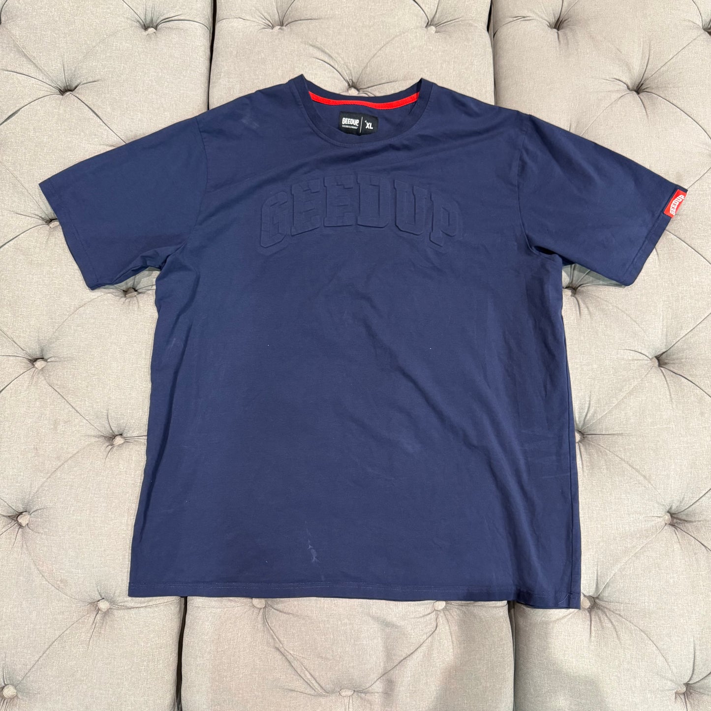 Geedup Embossed Logo T-Shirt 'Navy Blue' (Second hand)