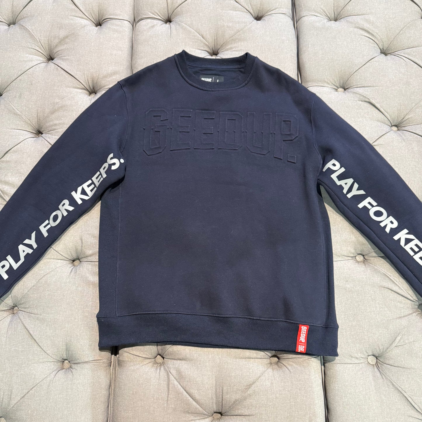 Geedup Embossed Logo Crewneck 'Navy' (Second hand)