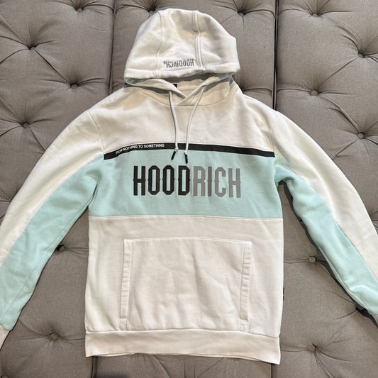 Hood Rich Hoodie 'White Aqua Black' (Second hand)