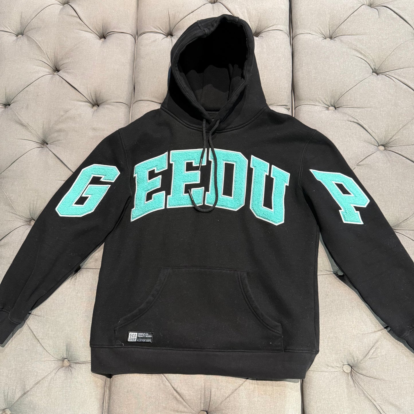 Geedup Team Logo Hoodie 'Black Teal' (Second hand)