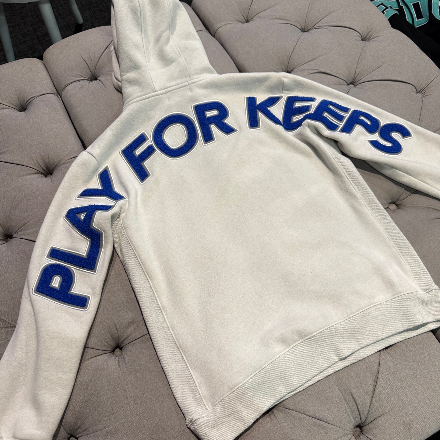 Geedup Play For Keeps Hoodie 'White Marle Blue' (Second hand)