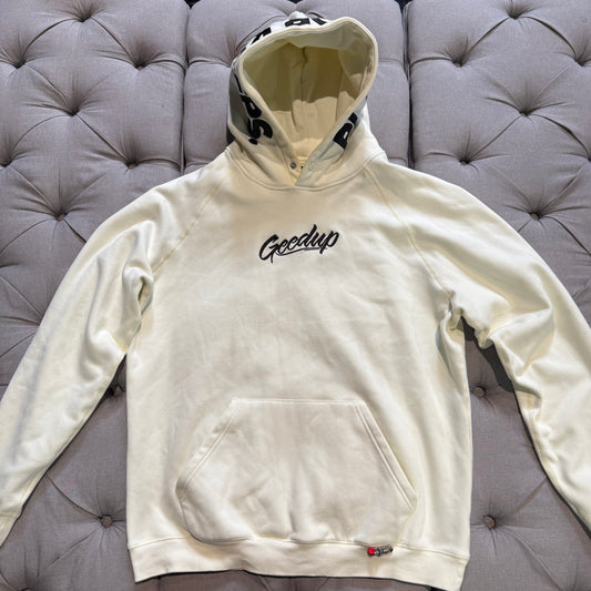 Geedup PFK Hood Logo Script Hoodie 'Cream Black' (Second hand)
