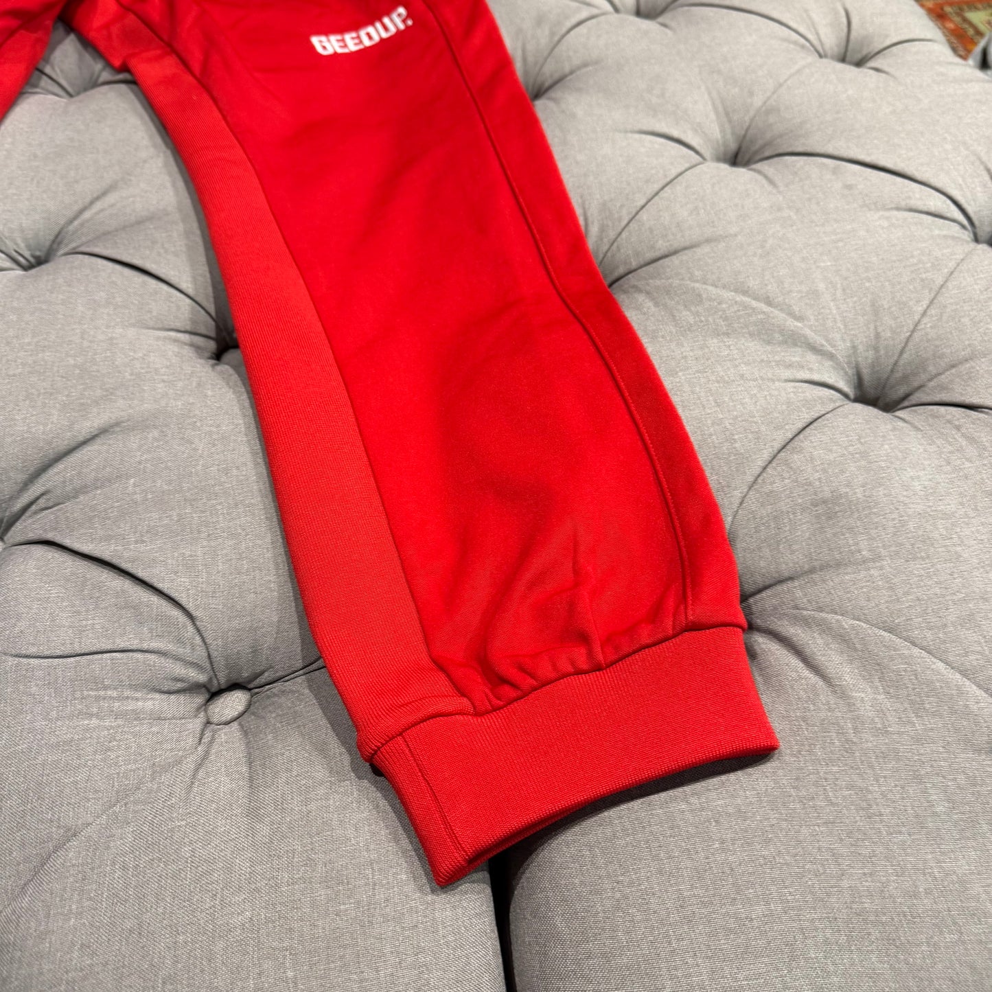 Geedup Play For Keeps Panel Track Pants 'Red White' (Second hand)