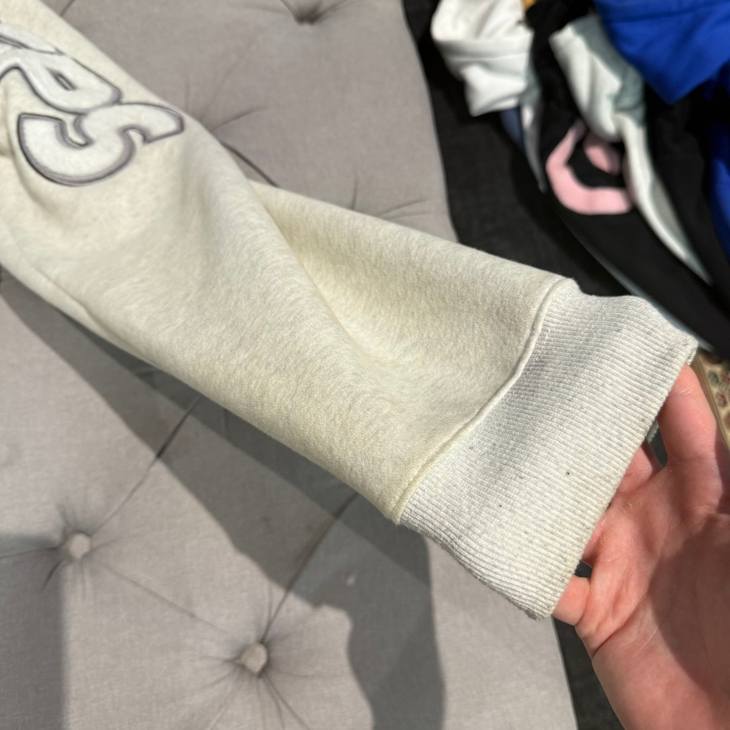 Geedup Play For Keeps Hoodie 'Off White/Marle Grey' (Second hand)