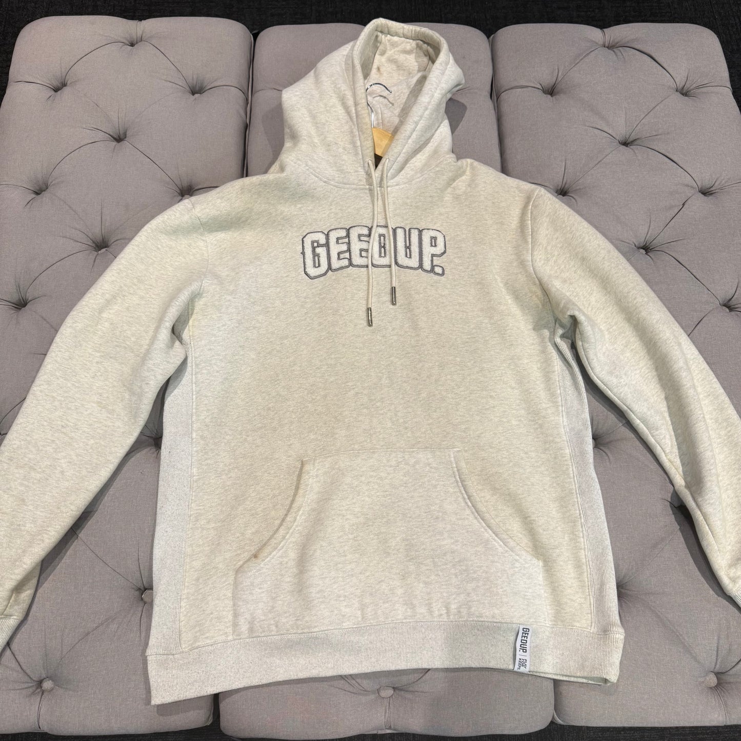Geedup Play For Keeps Hoodie 'Off White/Marle Grey' (Second hand)