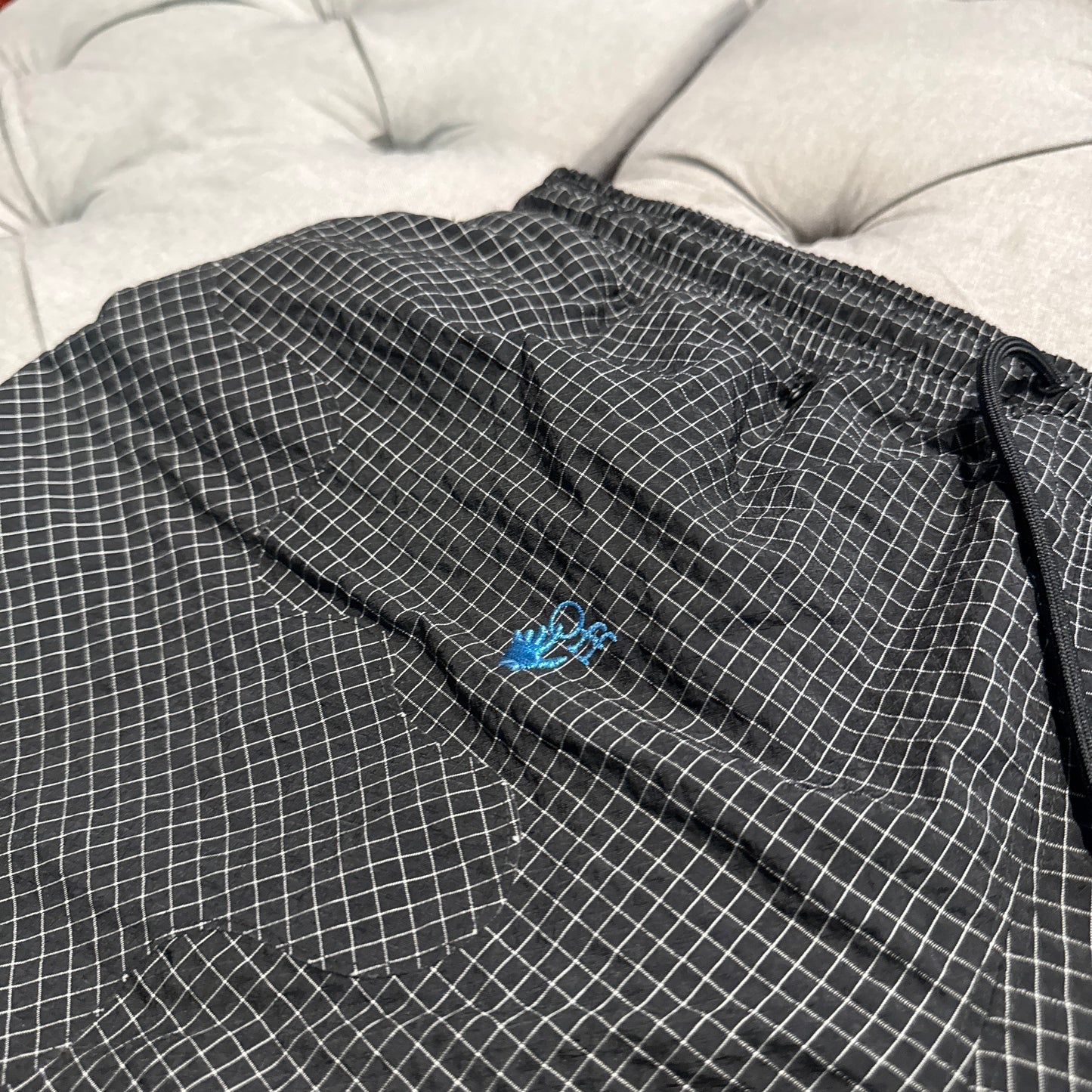 Nike x Off-White Grid-Pattern Woven Shorts 'Black Blue' (Second Hand)