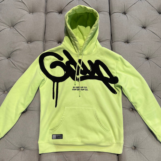 Geedup Handstyle Hoodie 'Pastel Green Black' (Second hand)