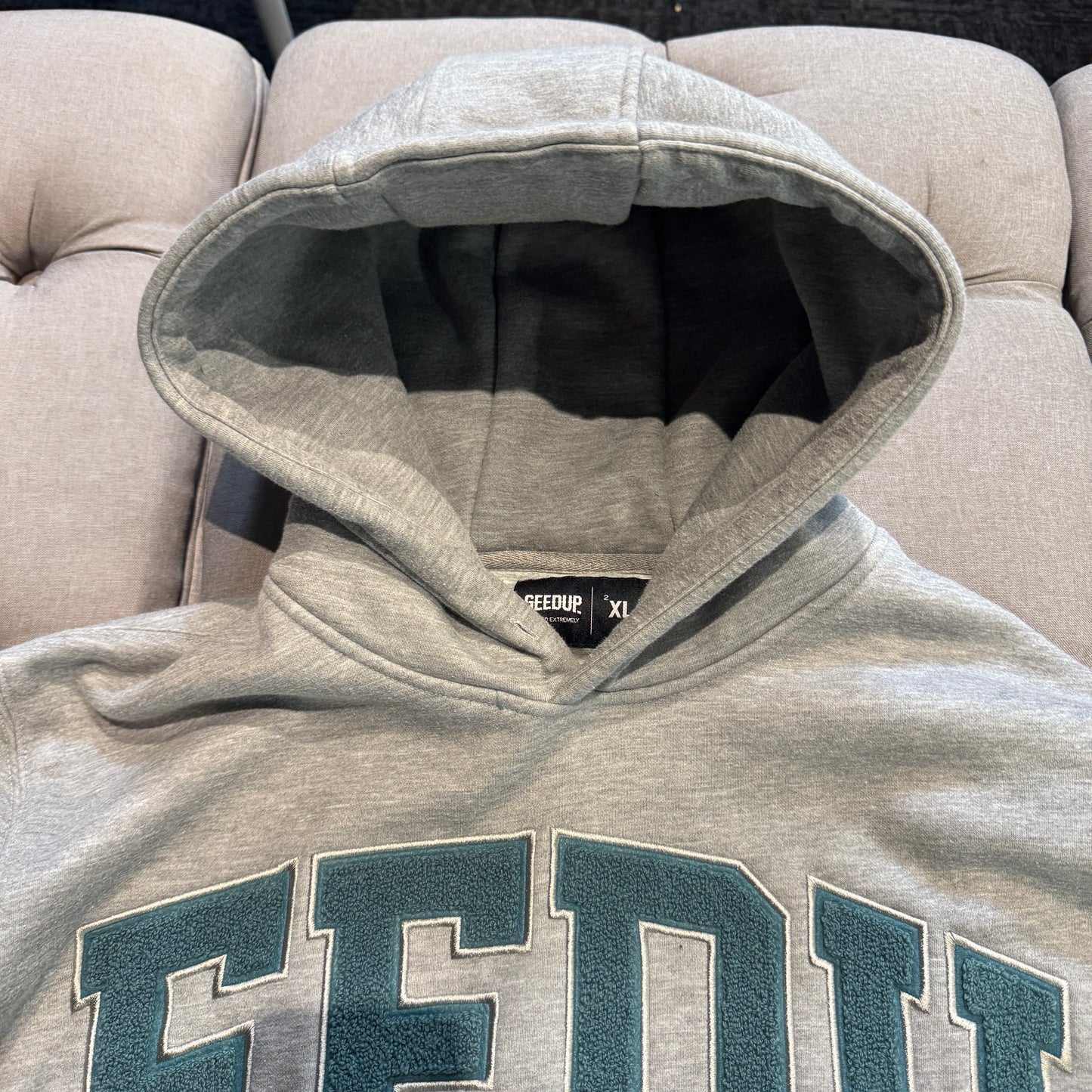 Geedup Team Logo Hoodie 'Grey Teal' (Second hand)