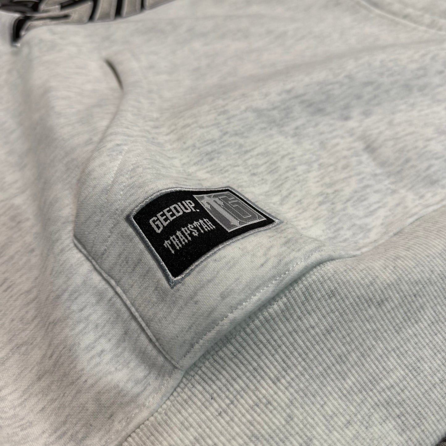 Geedup X Trapstar Sydney Shooters Hoodie 'White Marle/Blue'