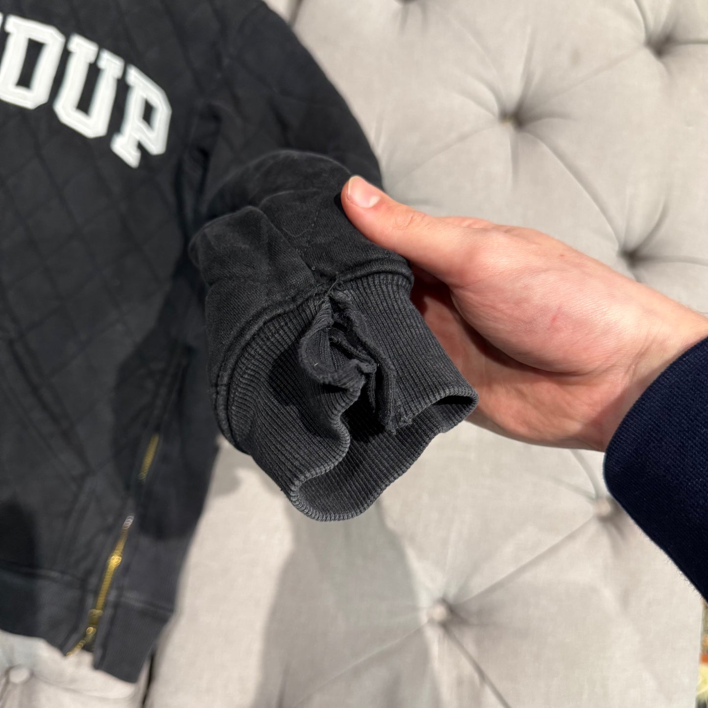 Geedup Quilt Logo Hoodie 'Black' (Second hand)