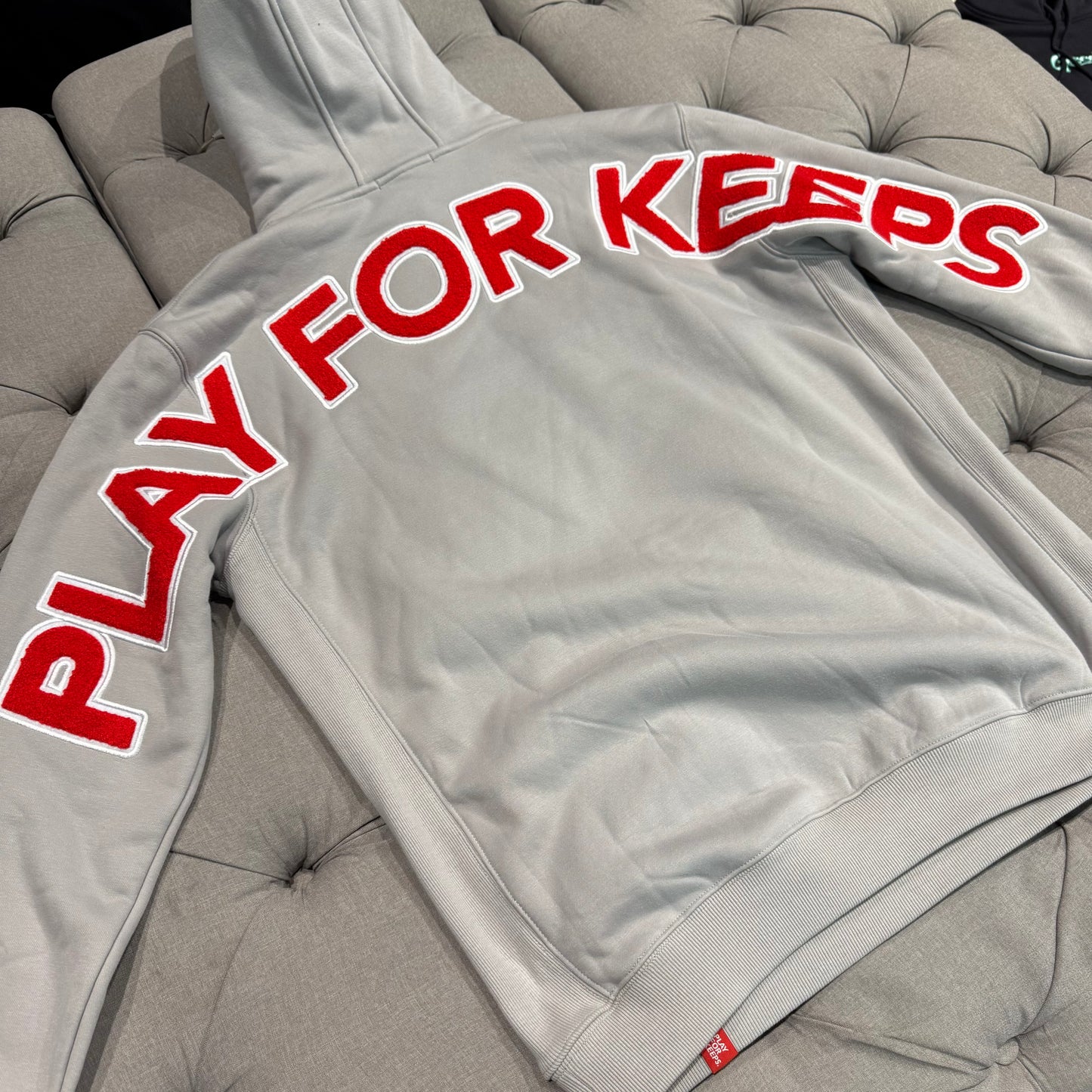 Geedup Play For Keeps Hoodie 'Grey Red' (Second hand)