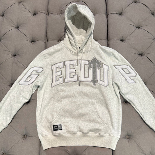 Geedup X Trapstar Team Logo x Irongate T Hoodie 'White Marle Grey' (Brand New)