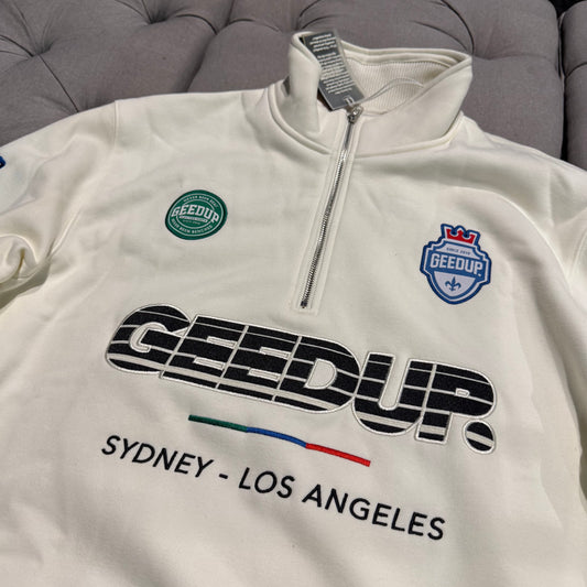 Geedup Sydney To LA Quarter-Zip 'Cream Black' (Brand New)