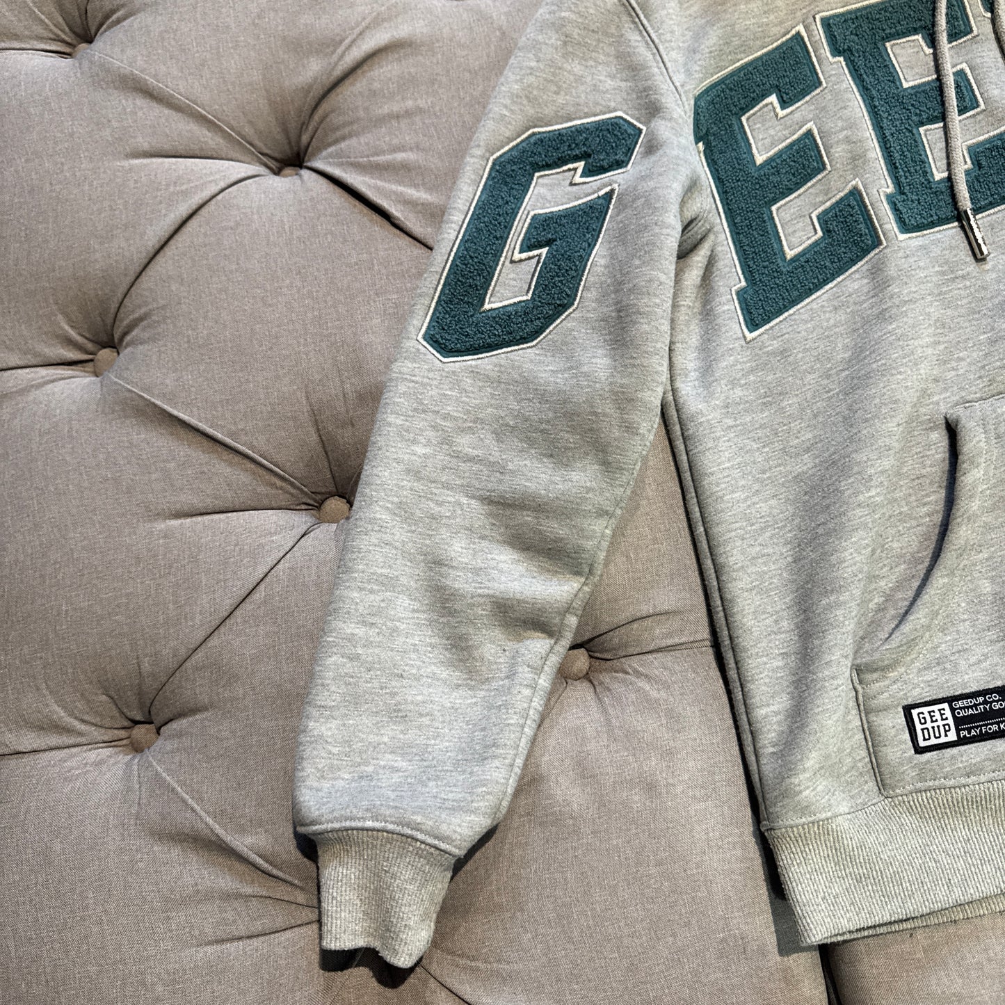 Geedup Team Logo Hoodie 'Grey Teal' (Second hand)
