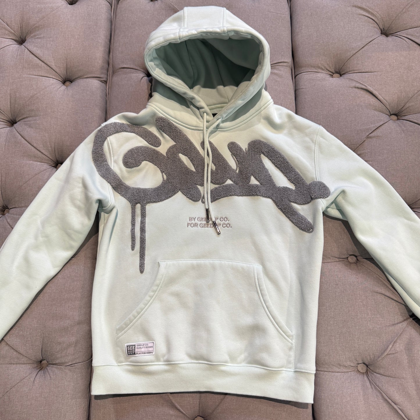 Geedup Handstyle Hoodie 'Grey Teal' (Second hand)